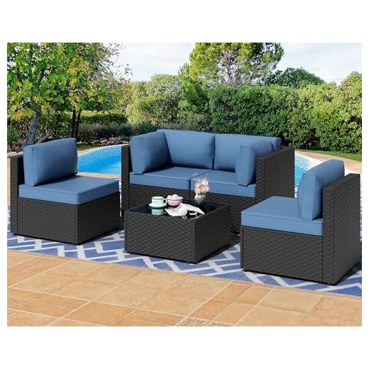 Shintenchi 5-Piece Outdoor Patio Sectional Sofa