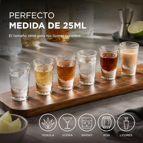 Miniatura 6 de Volila Vasos De Chupito - Vasos De 25 Ml Con Base Resistente, Set De 6 Piezas - Transparentes, Ideales Para Digestivos, Chupitos Bomba Y Flameados