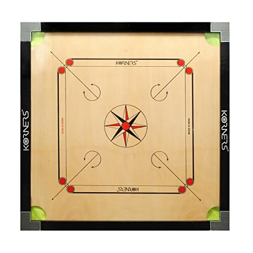 KORNERS Carrom Board with Striker, Coins and Powder, Multicolor (32 Inch Carrom Cut)