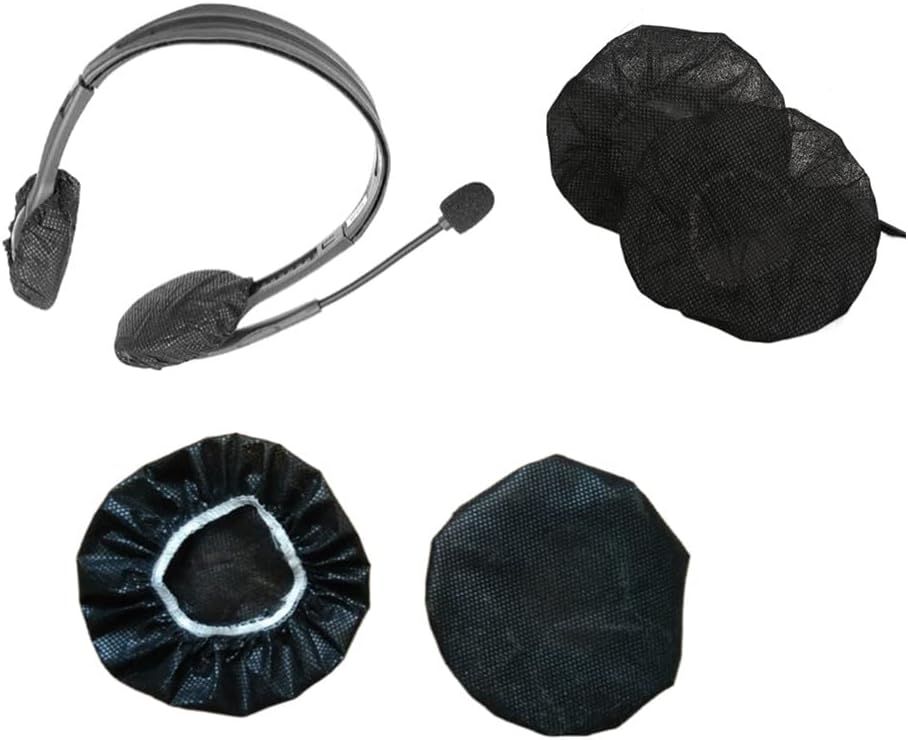 100pcs Black Disposable Headphone Covers, Non-Woven Earpad Cover for Most On Ear Headphones 3.5" (9cm) image 3