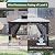 Aoxun 10' X 12' Hardtop Gazebo with Drainage System, Aluminum Outdoor Gazebo with Galvanized Steel Double Roof, Patio Permanent Metal Pavilion with 20 inch Ceiling Fan, for Garden, Deckyard, Grey