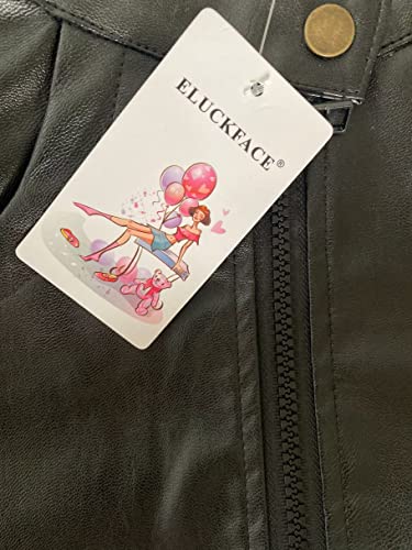 Image of Boys Trendy Stand Collar PU Leather Moto Jacket - Winter Warm Lined Coat with Zipper Closure for Kids (Age 3-12)