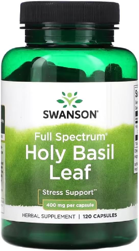Swanson – Holy Basil Leaf, 400mg | Stress Relief and Immune Support – 120 Capsules