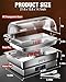 PYY Electric Chafing Dish Full Size Stainless Steel Chafer,Temperature Control, Chafing Dish Buffet Set for Catering,Buffets