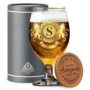 Personalised Beer Glass Gifts for Men Grandad Dad Boyfriend Birthday Presents Personalised Glass Set Mens Birthday Gifts Ideas (S)