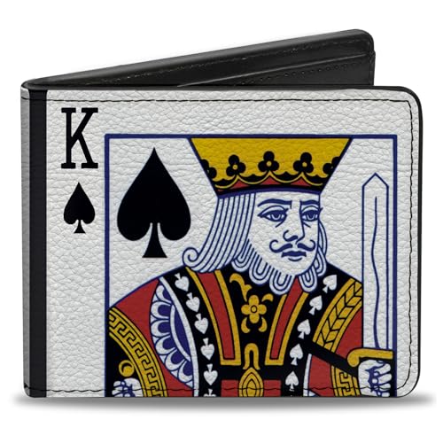 Buckle-Down Men's PU Bifold Wallet-King of Spades, Multicolor, 4.0