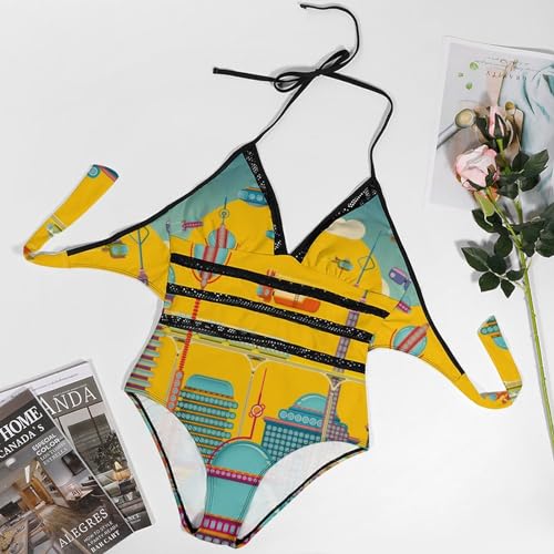 Maillot de bain une pièce galbant Ville De Tech monokini chic