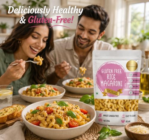 Image of INDULGENCE Gluten-Free Rice Macaroni 400g (2 x 200g) | Wheat & Maida Free | Vegan, Non-Fried & Easy to Cook | Healthy Pasta for Kids & Adults