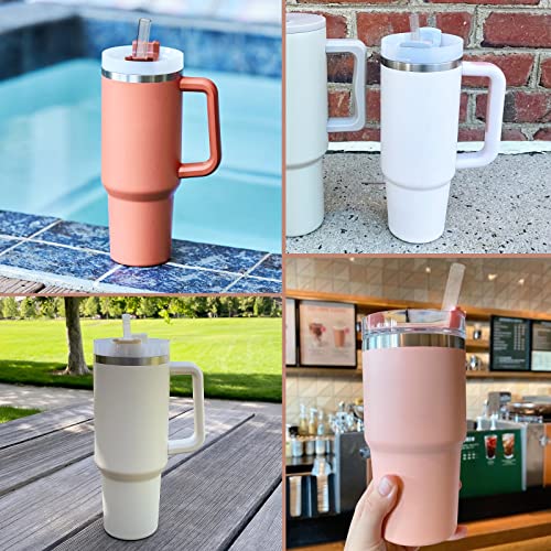 Image of Replacement Straws for Stanley 40 oz and 30 oz Tumblers,6 Pack Reusable Straws with Cleaning Brush,12 Inch Long,Plastic,Clear, Stanley Cup Accessories