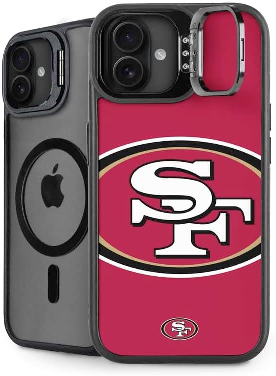 Skinit Kickstand Phone Case Compatible with iPhone 16 Plus - Officially Licensed NFL San Francisco 49ers Large Logo Design