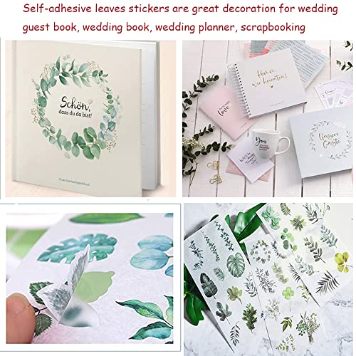24 Sheets Green Leaf Stickers For Scrapbooking Greenery Stickers For Journaling Mini Plant Sticker Sheets Aesthetic Small Leaf Adhesive Sticker Diy Decoration Wedding Scrapbook Stickers For Crafts #TOP3