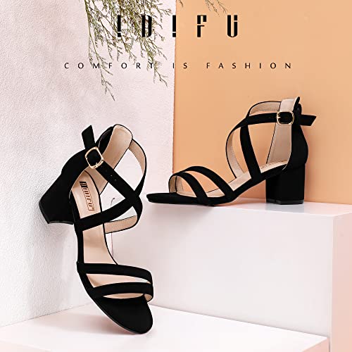 IDIFU Women's Block Low Chunky Heel Strappy Sandals Open Toe Ankle Strap Dress Wedding Evening Shoe for Women Bridal2