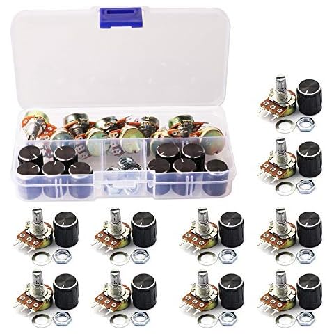 GTIWUNG 10 Stk. Linear-Potentiometer, Potentiometer Mono Linear B10K Cover