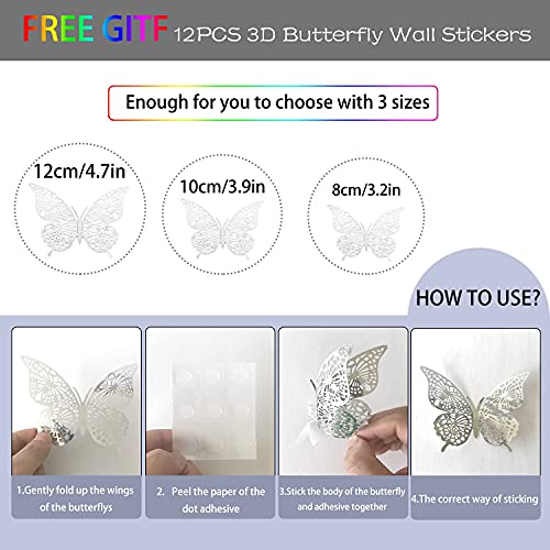 3D Round Acrylic Mirror Silver Butterfly 16Pcs Wall Decor Stickers For Wall Bedroom Decals,Diy Removable Mural Stickers For Wall Home Living Room Decorations Art (Increase The Size And Thickness Moon) #TOP5