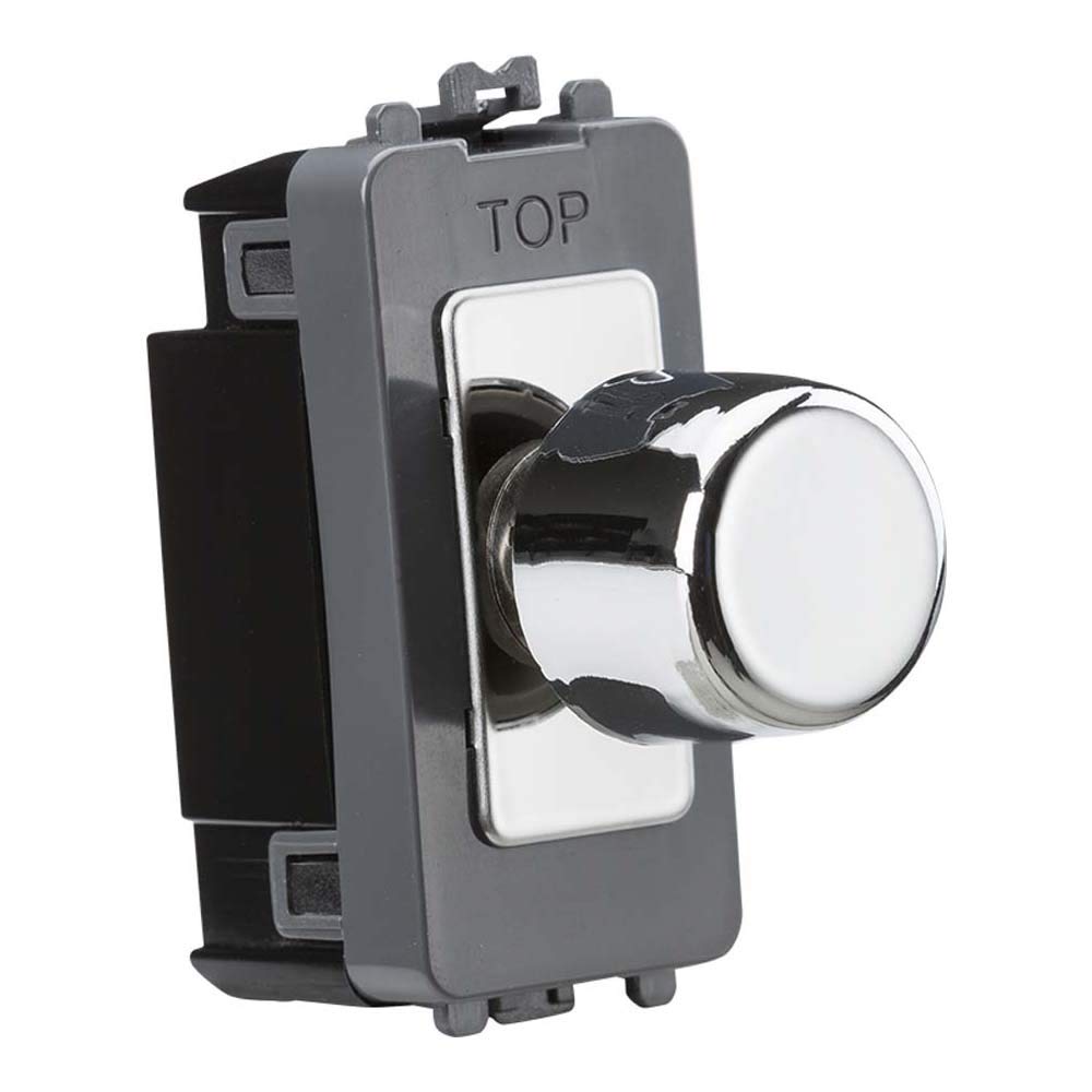 Knightsbridge Polished Chrome 1G 2-Way 10-200W (Led 10-100W) Trailing Edge Dimmer Module