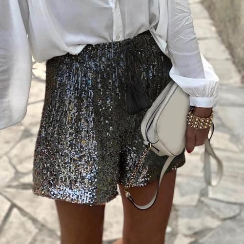 Short à paillettes scintillant et ample avec coupe Ligne A flatteuse - 3
