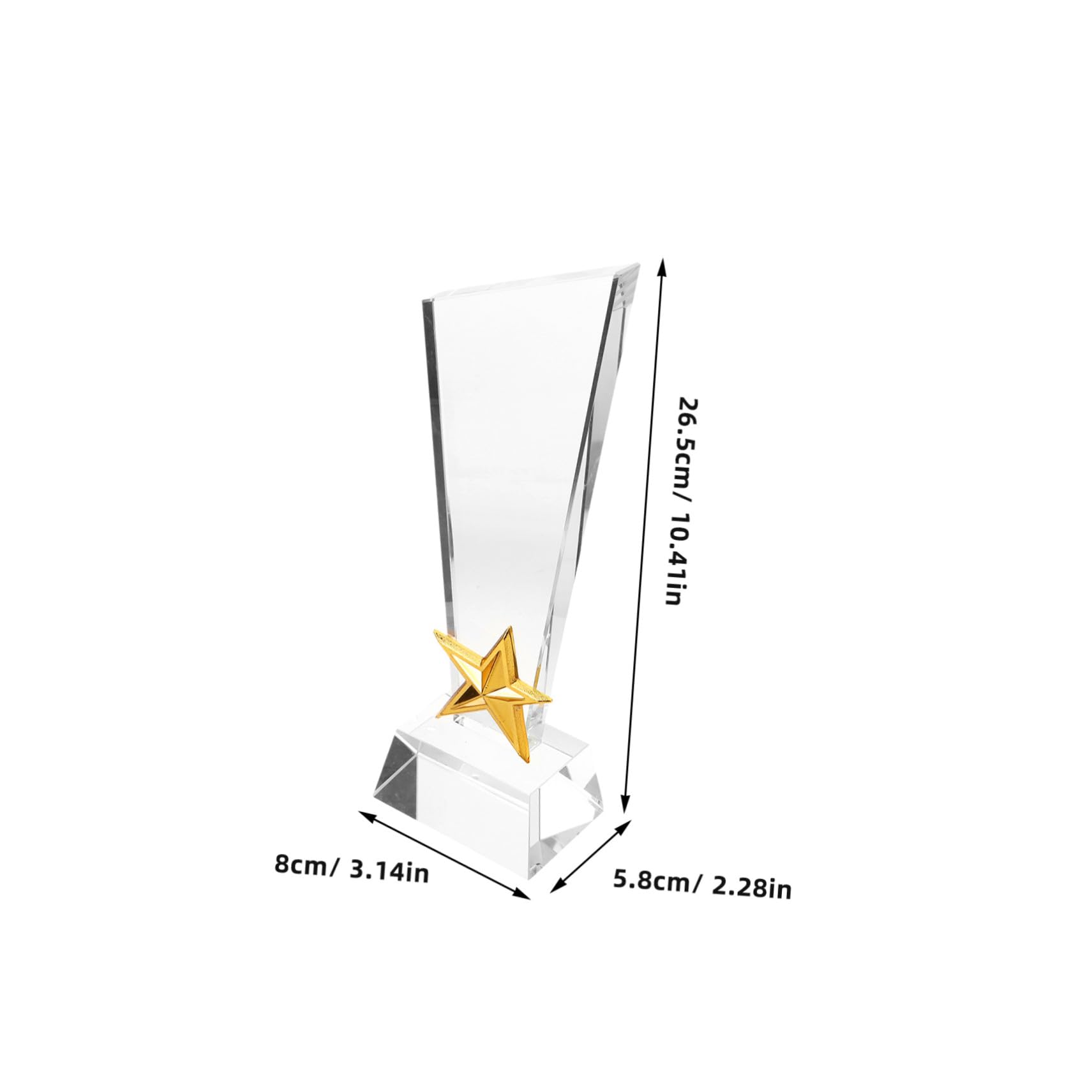 Cabilock de Cristal Creativo Estrella Cinco Puntas Copa Premio Deportivo Personalizable para Competición Fiesta Graduación y Reconocimiento Estudiantil