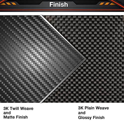 FANCYWING 200X300X2.5MM 100% 3K Kohlefaserplatte 2.5MM Dicke (Matte Finish)