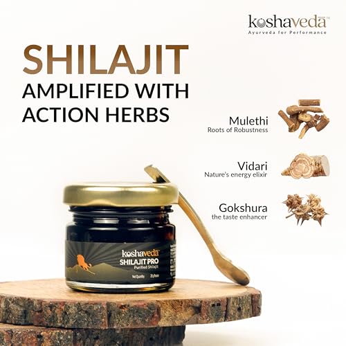 Image of Koshaveda Shilajit Pro by MuscleBlaze (20g Shilajit Resin Each, Pack of 3) | For Strength, Stamina & Endurance
