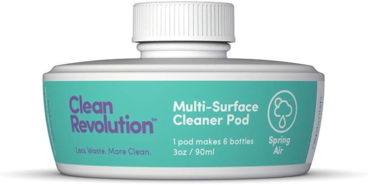 Clean Revolution- One Multi-Surface Refill Pod, Spring Air Scent, Makes 6 bottles/84 total oz. Plant-Based, Non-Toxic, Biodegradable, Eco-Friendly Cleaner