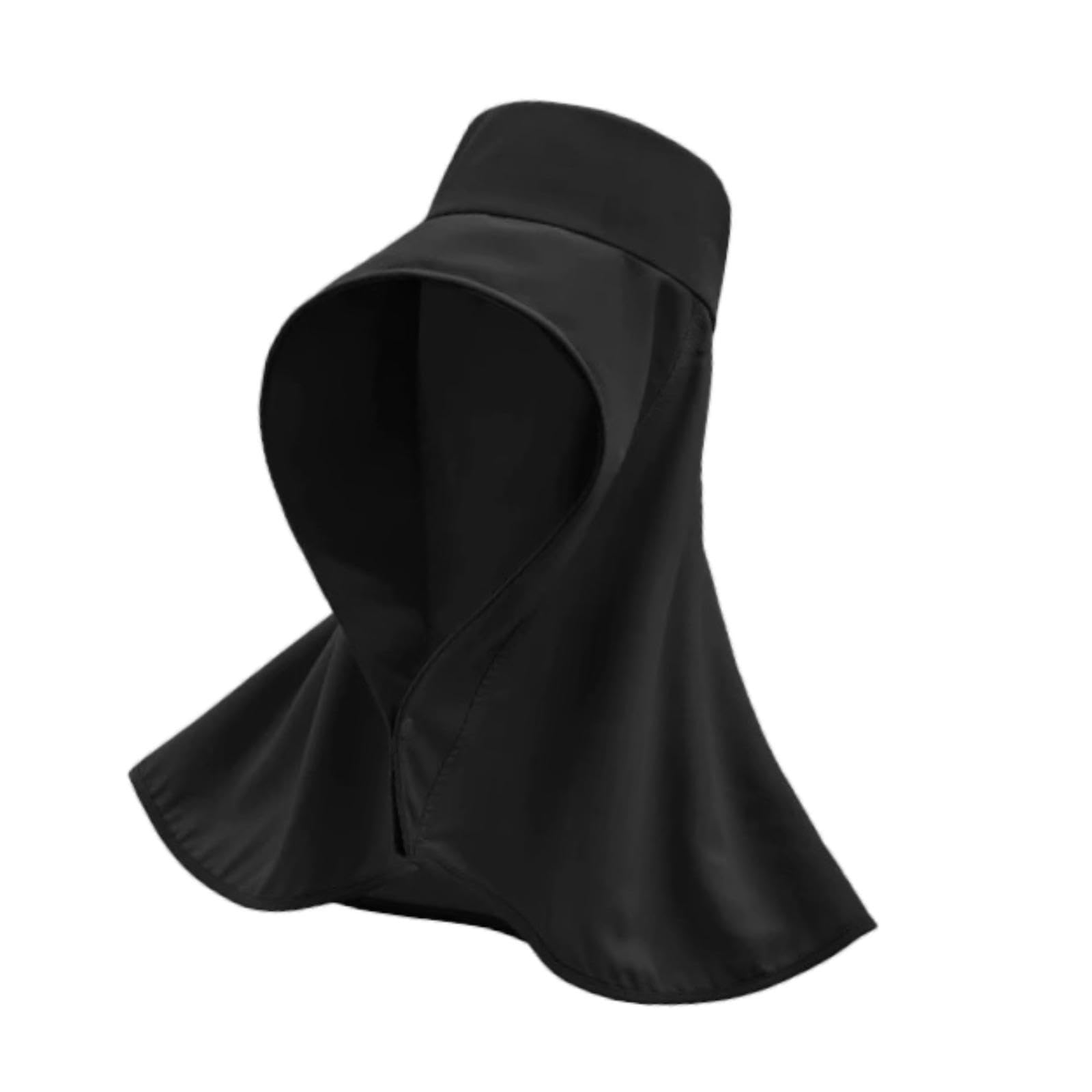 Wide Brim Shawl Sun Hat for Women Lightweight Climbing Hiking with Neck Flap Black| Streetwear | Aesthetic | Casual-image-47