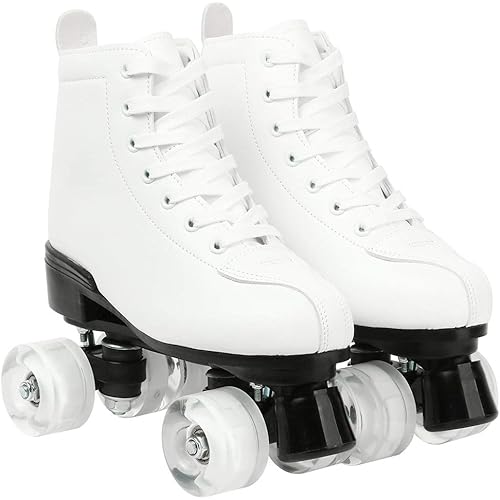 XUDREZ Classic Roller Skates High-Top Double-Row Leather Roller Skates for Women and Men