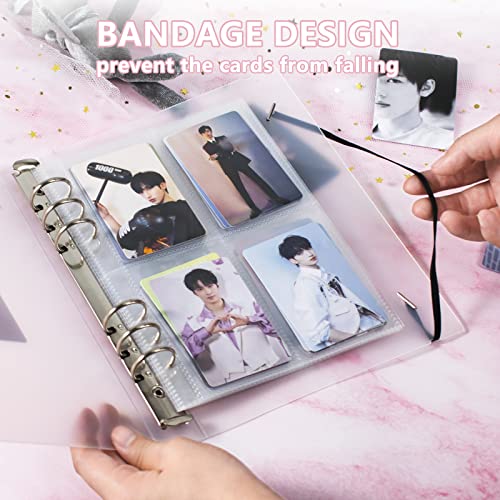 A5 Photocard Binder With 25 Pcs Inner 6 Ring, Korean Pop Photocard Holder Book, Photocard Album, Clear K-Pop Album Photo Card Binder Book, 4 Photo Style Photo Card Album 1 Set With 1 Letter Sticker #TOP3