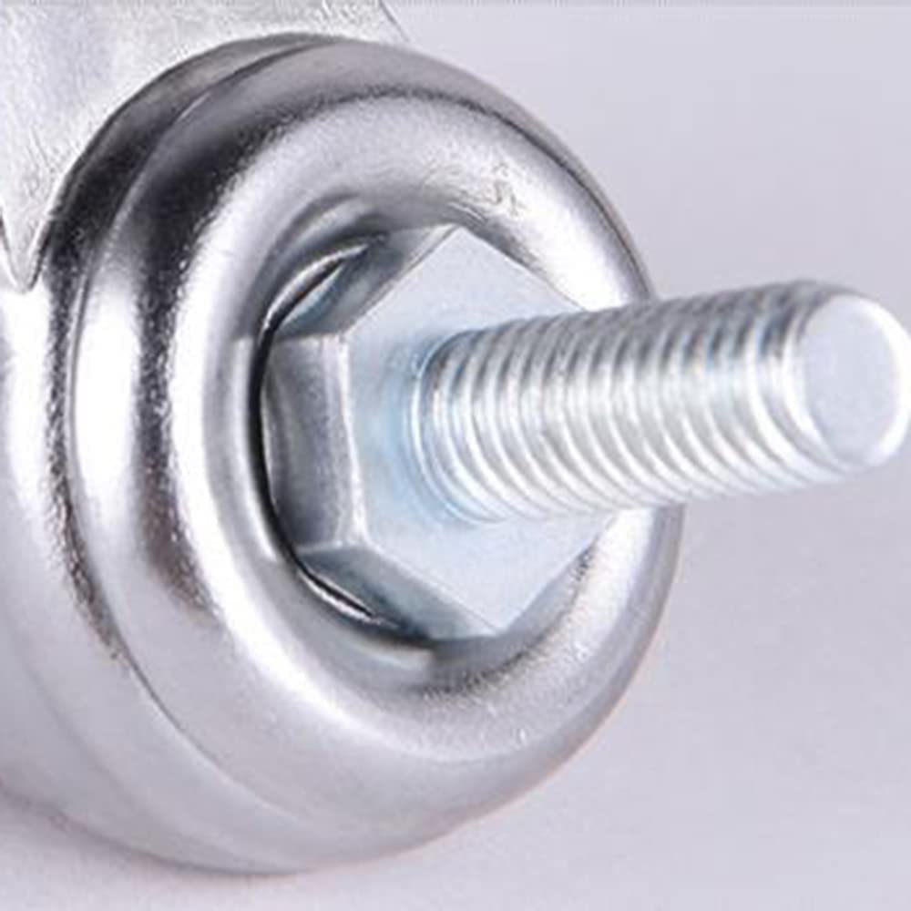 ACiyD Rueda giratoria Nylon M8 M10 Ruedas de vástago roscado con Frenos Bloqueo de Muebles Ruedas giratorias Carga 440 lbs Juego de 5 (50 mm 4 * con freno4 * con Freno)