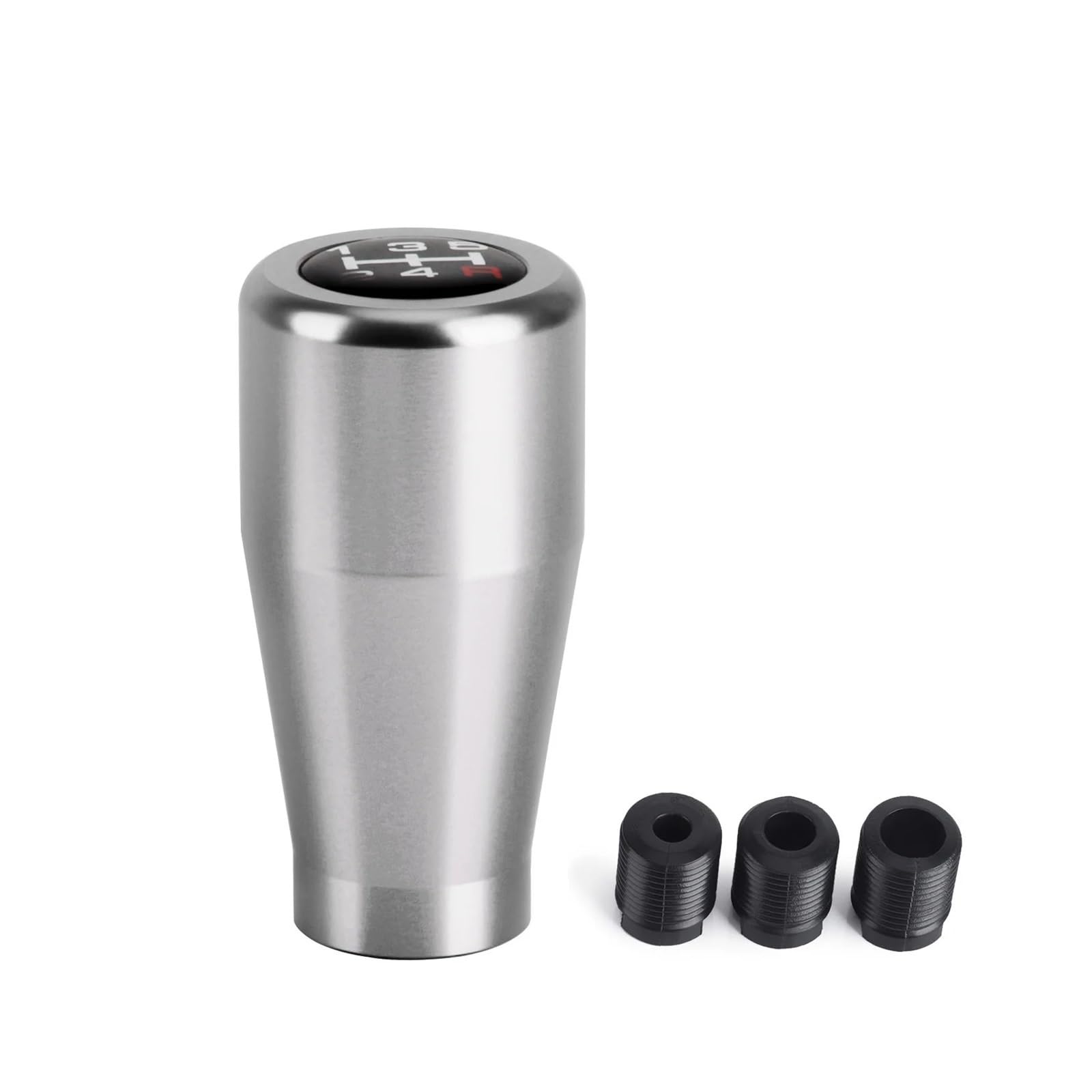 Grozzy Universal Shifter Handle 5 for Speed Gear Shift Knob Aluminium Universal Racing Lever M8 M10 M12(Silver)