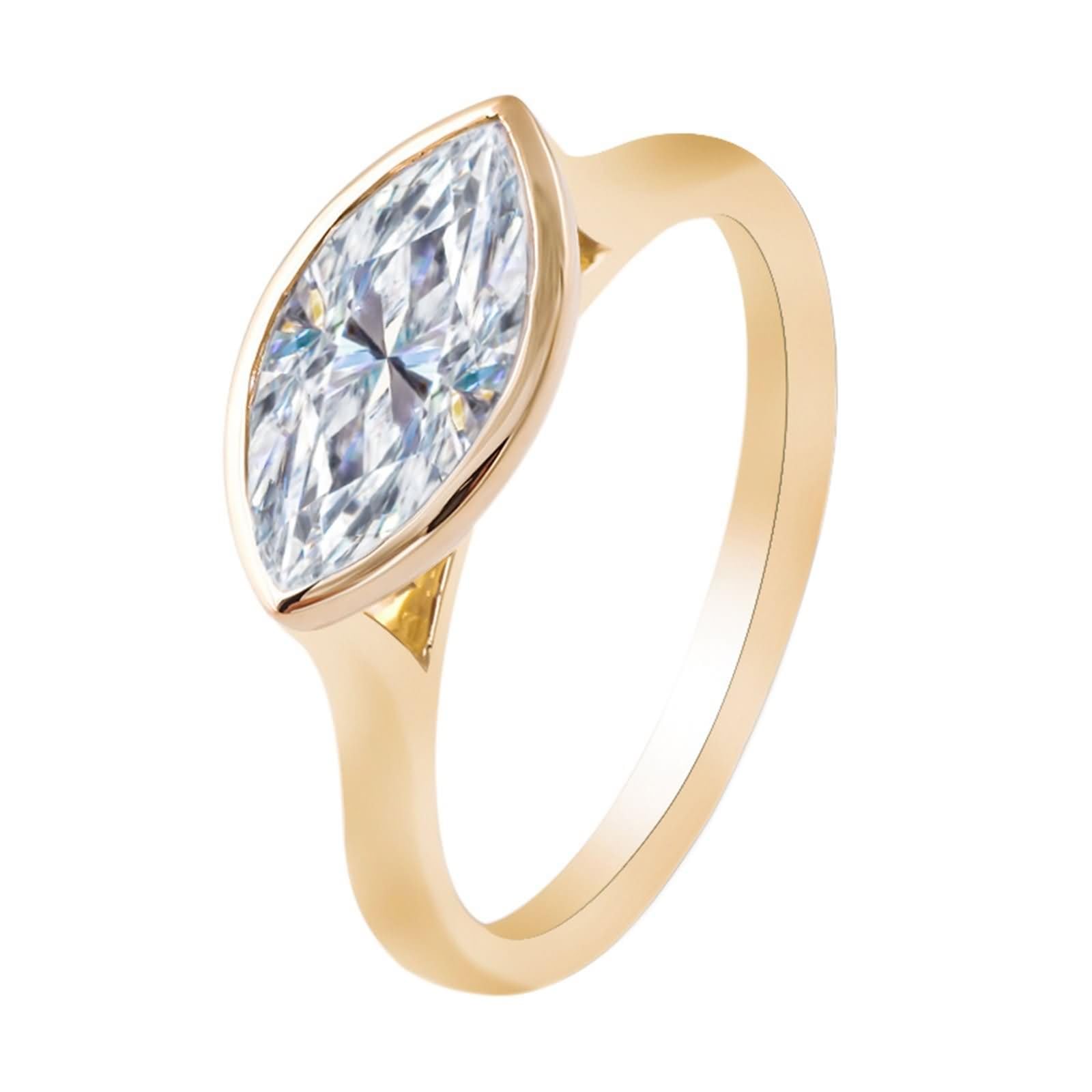 Pierścionek damski z prawdziwego złota 375/585/750, pierścionek ślubny z moissanite 2ct D Color VVS1 pierścionek zaręczynowy 9K/14K/18K złoto pierścionek z grawerunkiem