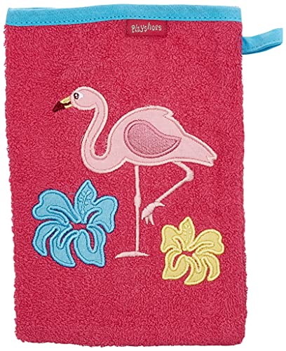 Playshoes Unisex dziecięca rękawica do mycia frotte Flamingo 340098, 18 - różowa, 15 x 20 cm, 18 - różowy