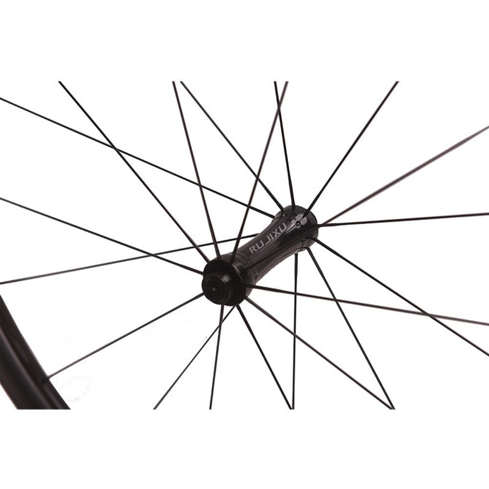 Road Bike Carbon Wheelset 700c C/V/Rim-Brake 50mm Depth Bike Rim Quick Release Hub Fit for 9/10/11/12 Speed Cassette, Compatible with Tubeless & Clincher