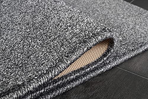 Extra Thick Residential Hallway Entryway Kitchen Floor Carpet Runner Rug | Slip Skid Resistant Rubber Backing | 26 Inch Wide X 8 Ft Long | Grey #TOP3