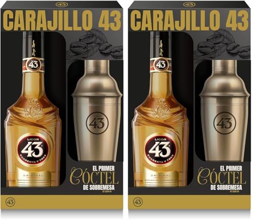 Licor 43 - Pack Licor 43 Original + Coctelera de Regalo - Botella 700 ml (Paquete de 2)