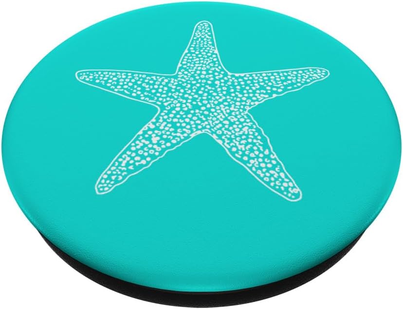 White Light Teal Starfish PopSockets Adhesive PopGrip image 2