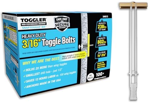 TOGGLER SNAPTOGGLE BA Toggle Anchor 3/16-24 UNC, 100 Pack, w/o Bolts