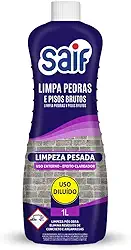 Limpa Pedras E Pisos Brutos Saif 1L, Saif, Limpador De Piso Bruto E Pedras, Lilás, Limpeza Pesada Com Efeito Clareador, Facilitando Sua Vida, Maximizando Toda Limpeza
