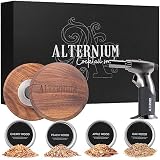 ALTERNIUM Cocktail Smoker Kit w/Torch - Bourbon Old Fashioned Infusion Portable Smoked Whiskey Barre