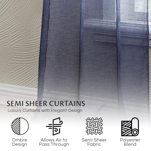 Rideaux semi-transparents noirs de luxe en polyester mélangé - 5