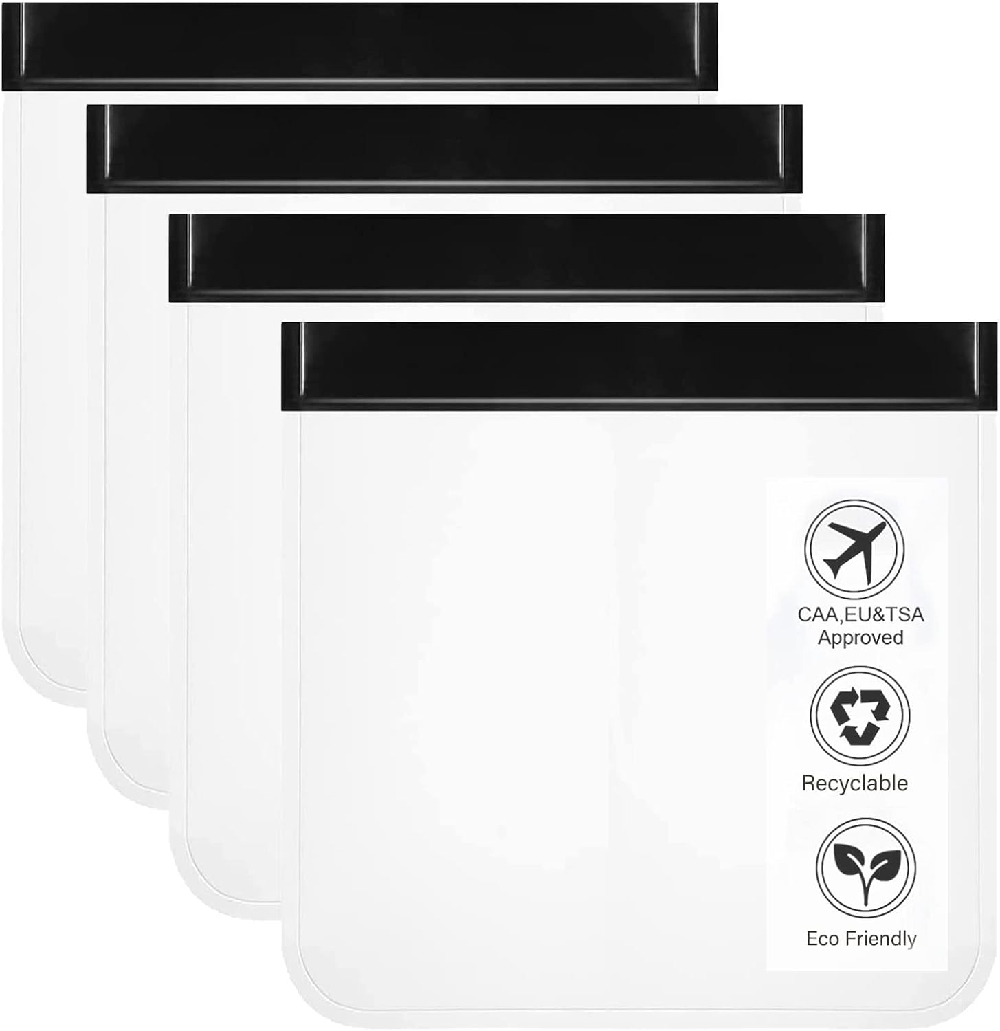 4pcsClear TSA Approved Toiletry Bag,ZTONE 20 * 20cm/7.9 * 7.9 inches