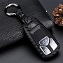 M.JVisun Soft Silicone Rubber Carbon Fiber Texture Case Car Key Fob Cover for Audi A4 A4L A5 A6 A7 A8 Q5 Q7 R8 RS Q3 RS4 RS5 RS7 S4 S5 S6 S7 S8 SQ5 SQ7 TT TTS TT-RS Remote Key - Black - Round Keychain