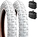 YunSCM 2Pcs Faltbarer weiß 14 Zoll Reifen 14x2.125 Mantel 57-254 Plus 2Pcs 14 Zoll Schlauch AV32mm kompatibel Rennräder Citybikes Kinderräder 14x2.10 14x2.125 14x2.25 Fahrradreifen und schlauche