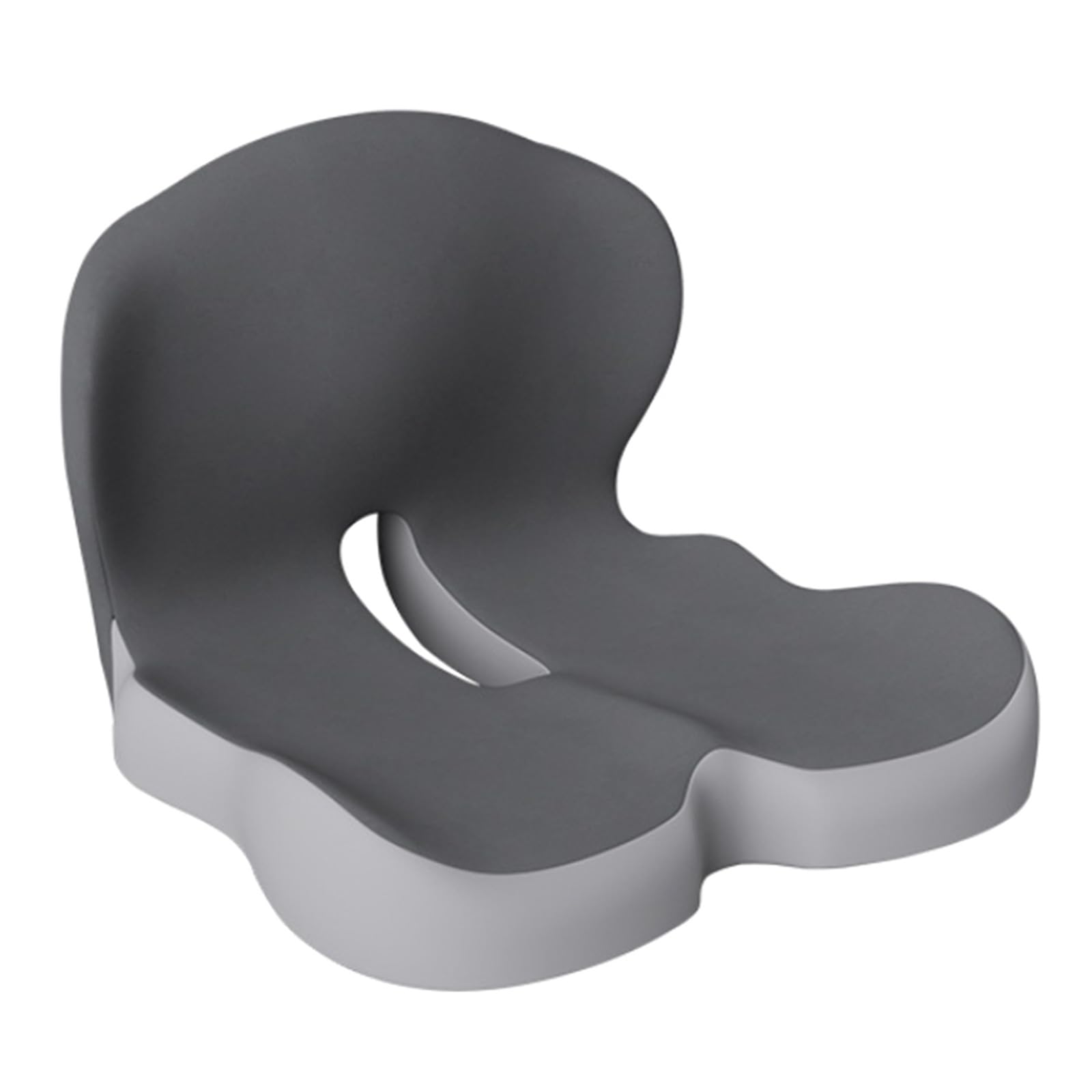 Cojín de asiento ergonómico con doble esquema de color gris para apoyar la parte inferior de la espalda y acolchado ortopédico de doble gris ventilado cómodo