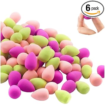 MYYNTI 6Pcs Mini Makeup Sponge Powder Puff Beauty Sponge For Makeup Powder Concealer Liquid Mixed Cosmetic Makeup Sponge