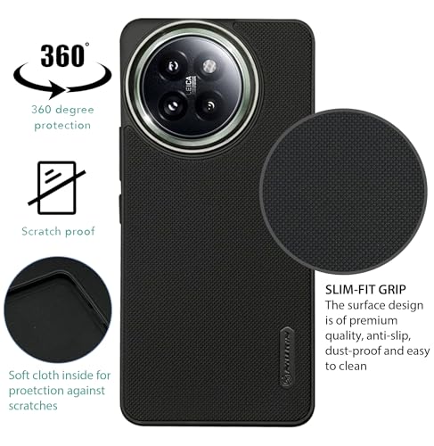 Image of NIUKIN Super Frosted Shield Pro Soft Mobile Back Case for Xiaomi Mi 14 Civi 5G| Camera Ring | Shockproof Scratchproof Cover | Black