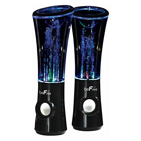 beFree Sound Multimedia Sound Reactive Color Changing LED and Dancing Water Bluetooth Computer Speakers,Black,BFS-Dancing Water Cover