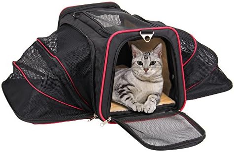 Airline Approved Cat Carrier – KiddyWoof Small Pet Carrier Travel Dog Purse Bag, Portable Soft Sided Cat Carrier with Two Side Expandable for Little Animals, Rabbit, Kitties, Kitten and Puppy