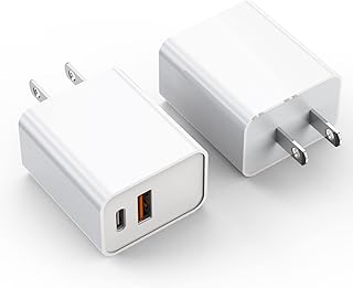 iPhone 15 Charger Block, 2Pack 20W Dual Port PD Fast USB C Wall Charger Adapter + USB A Quick Charging Brick Plug Compatible with Apple iPhone 15/14/13/12/11/Pro Max/Plus/XS/XR/X,iPad,AirPods and More