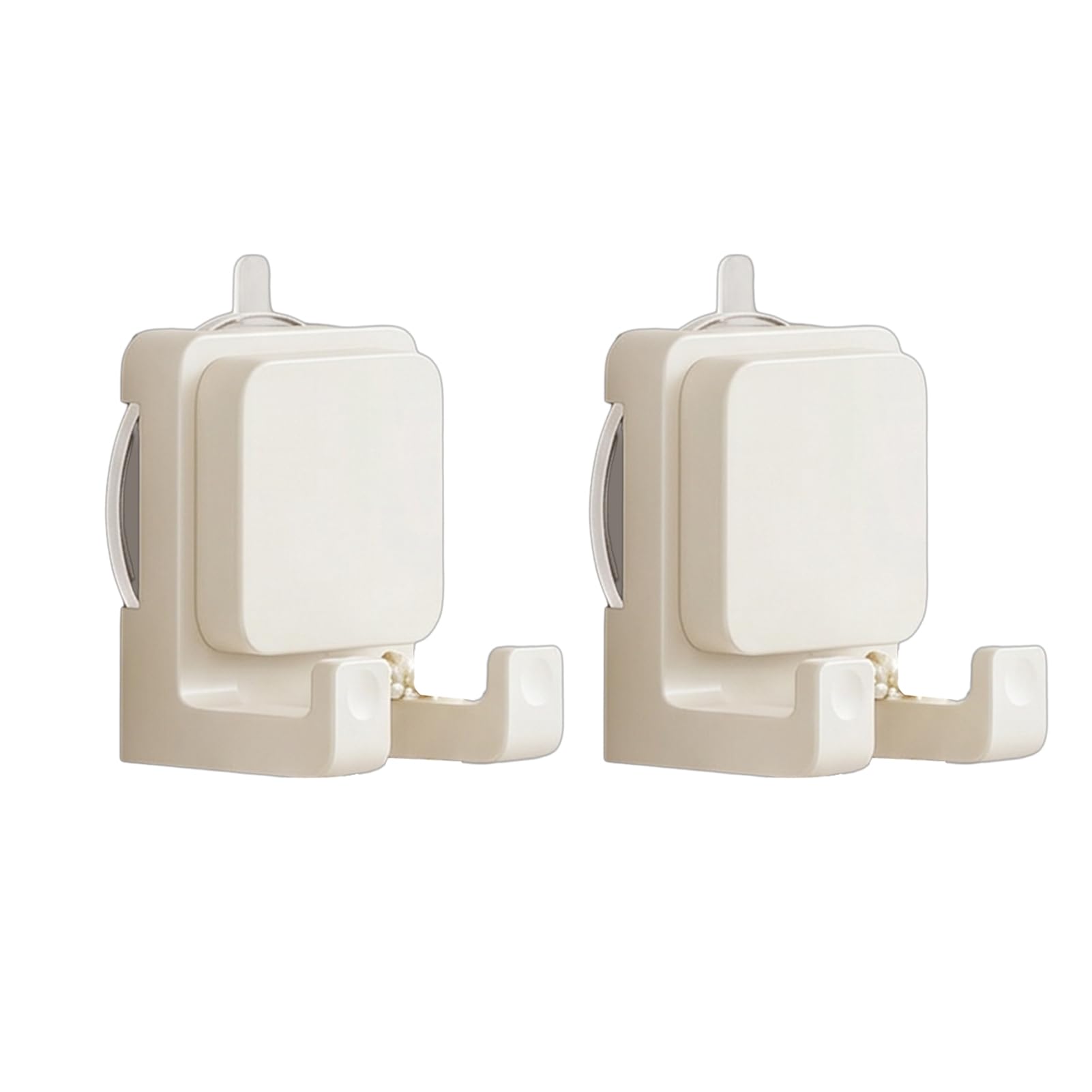 Virelynx 2PCS Suction Cup Hooks – Double Hook Design One-Hand, No Drilling Hooks for Towels and Small Items Hanging