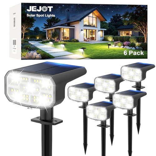 Image of JEJOT Solar Spot Lights Outdoor Waterproof, Solar Spotlights, 6 Pack